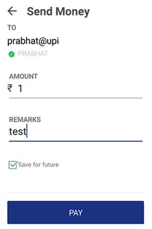 Enter UPI Detail
