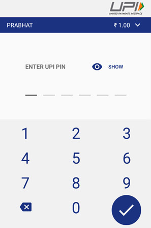 Enter UPI Pin