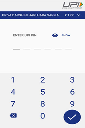 Enter UPI Pin
