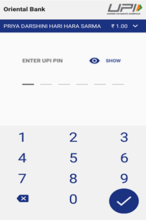 Enter UPI Pin